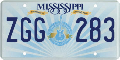 MS license plate ZGG283