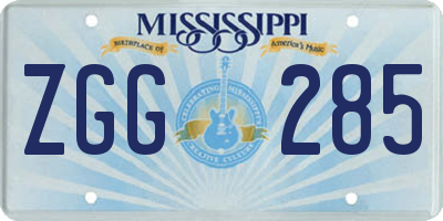MS license plate ZGG285