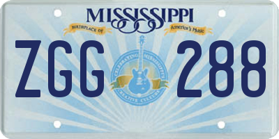 MS license plate ZGG288