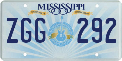 MS license plate ZGG292