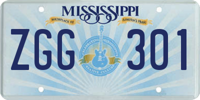 MS license plate ZGG301