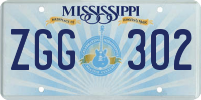 MS license plate ZGG302
