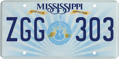 MS license plate ZGG303