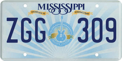 MS license plate ZGG309