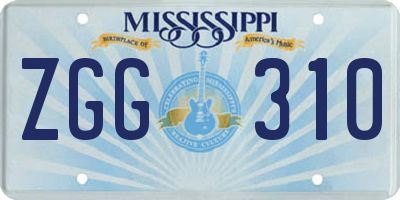 MS license plate ZGG310