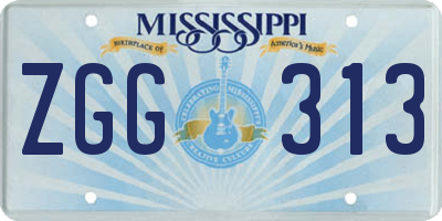MS license plate ZGG313
