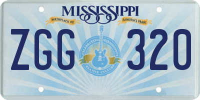 MS license plate ZGG320