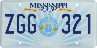 MS license plate ZGG321