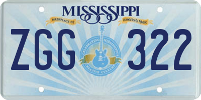 MS license plate ZGG322