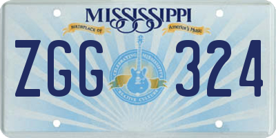 MS license plate ZGG324