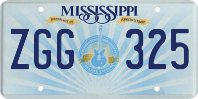 MS license plate ZGG325