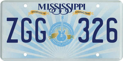 MS license plate ZGG326