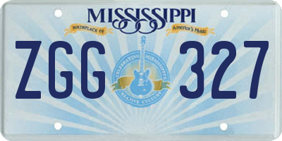 MS license plate ZGG327