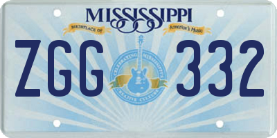 MS license plate ZGG332