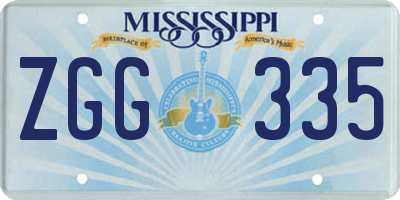 MS license plate ZGG335