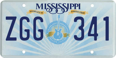 MS license plate ZGG341