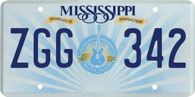 MS license plate ZGG342