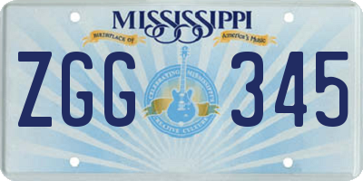 MS license plate ZGG345