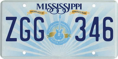 MS license plate ZGG346