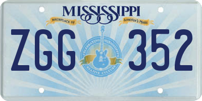 MS license plate ZGG352