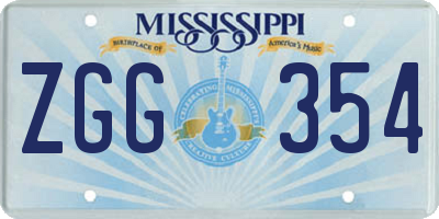 MS license plate ZGG354