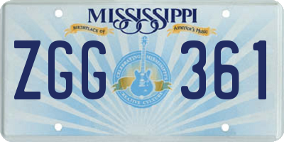 MS license plate ZGG361