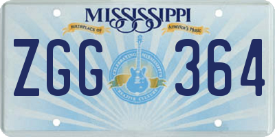 MS license plate ZGG364