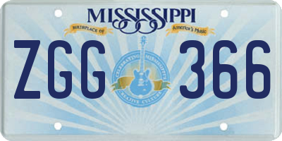 MS license plate ZGG366