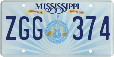 MS license plate ZGG374
