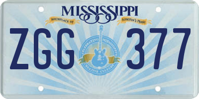 MS license plate ZGG377
