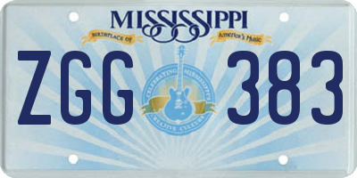 MS license plate ZGG383