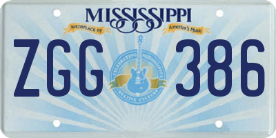 MS license plate ZGG386