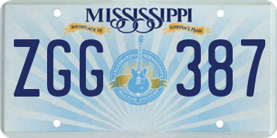 MS license plate ZGG387