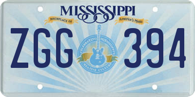 MS license plate ZGG394