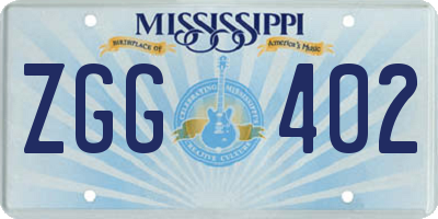 MS license plate ZGG402