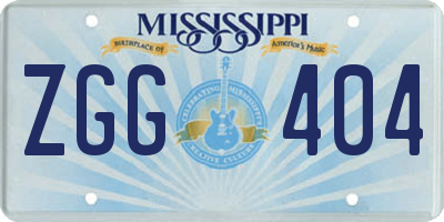 MS license plate ZGG404
