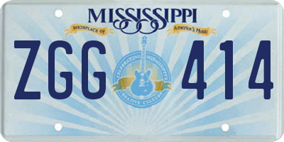 MS license plate ZGG414
