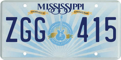 MS license plate ZGG415