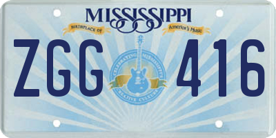 MS license plate ZGG416