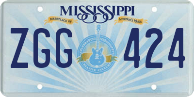 MS license plate ZGG424