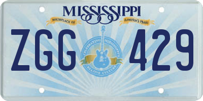 MS license plate ZGG429