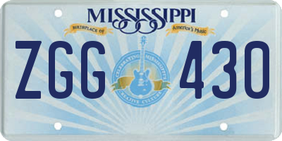 MS license plate ZGG430