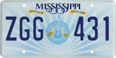 MS license plate ZGG431