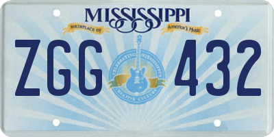 MS license plate ZGG432