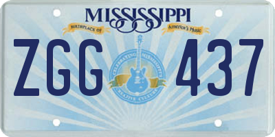 MS license plate ZGG437