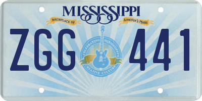 MS license plate ZGG441