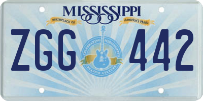 MS license plate ZGG442
