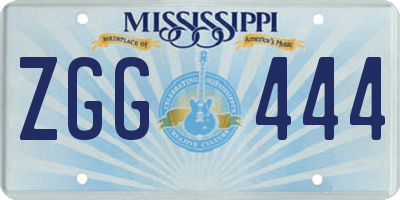 MS license plate ZGG444