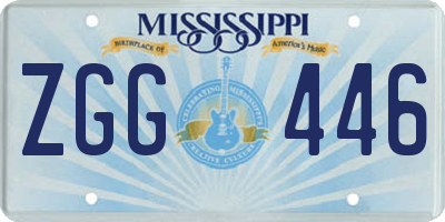 MS license plate ZGG446