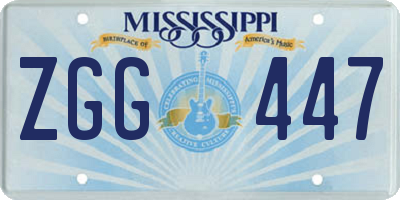 MS license plate ZGG447